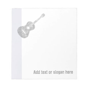 Bloc De Notas Logotipo de guitarra y eslogan