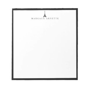 Bloc De Notas Logotipo de la Torre Eiffel Marco Negro