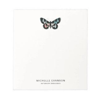 Bloc De Notas Logotipo de mariposa acuática minimalista
