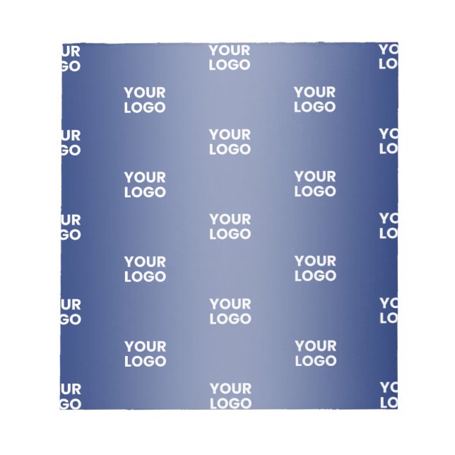 Bloc De Notas Logotipo de negocio repetitivo | Gradiente azul ma (Frente)