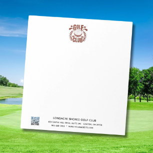 Bloc De Notas Logotipo del club de golf y código QR sin líneas