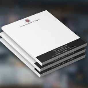 Bloc De Notas Logotipo empresarial y carga de dirección