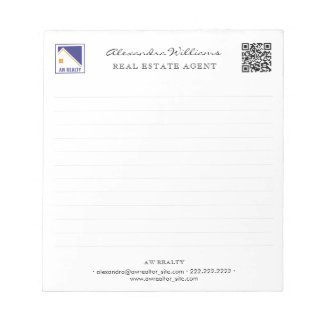 Bloc De Notas Logotipo mínimo personalizado del código QR de la