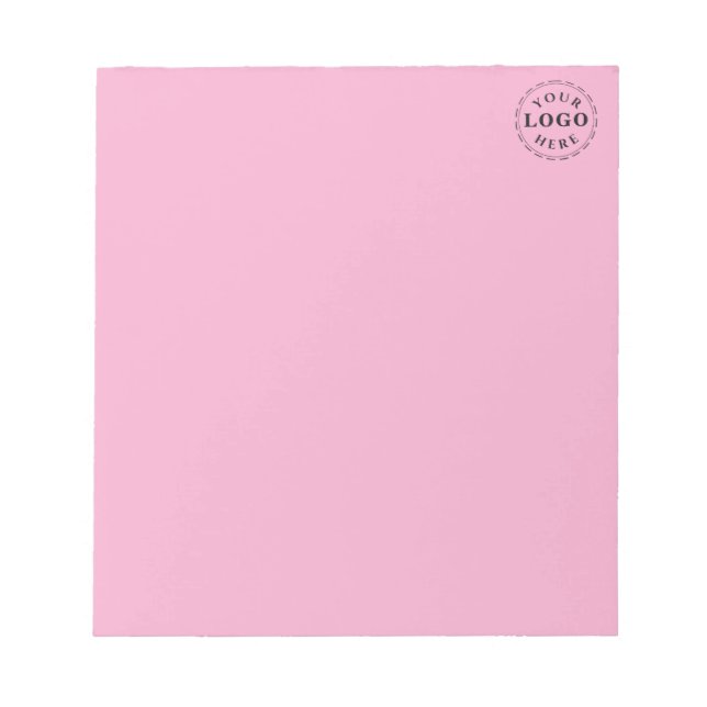 Bloc De Notas Logotipo personalizado elegante rosa claro (Frente)