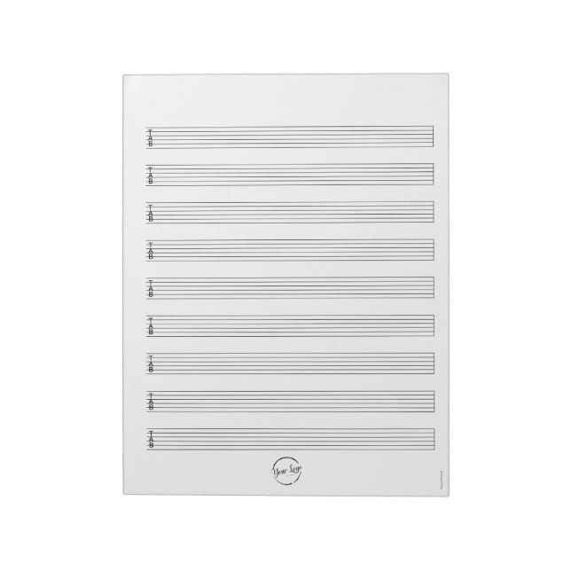 Bloc De Notas Logotipo personalizado Guitarra en blanco Notepad (Lado Izquierdo)
