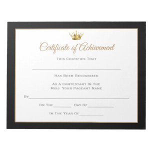 Bloc De Notas Logro de Certificados de Concurso al estilo de Mis
