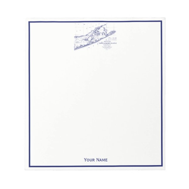 Bloc De Notas Long Island El Mapa De Hamptons (Frente)