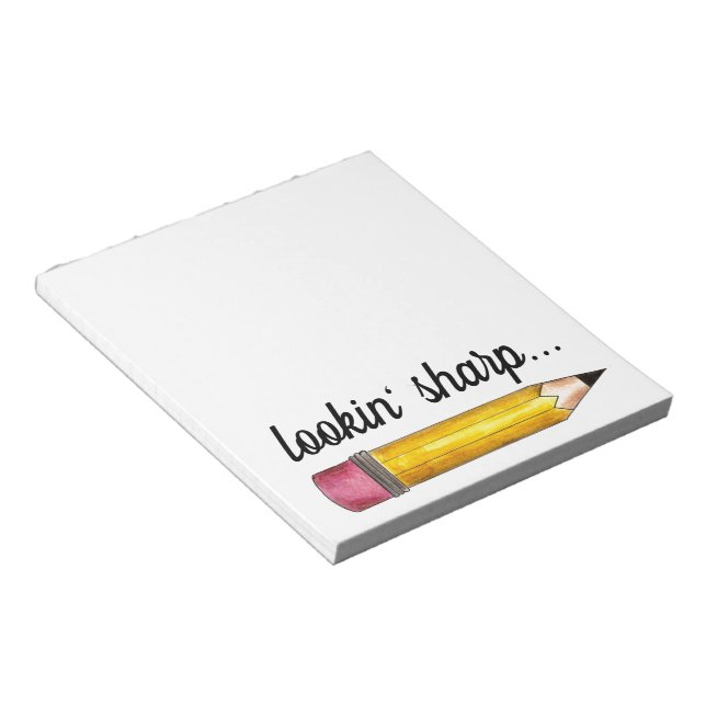 Bloc De Notas Lookin' Sharp Yellow #2 Pencil School Writing (Lado Derecho)