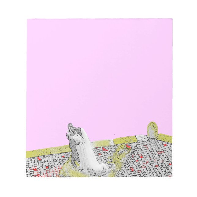 Bloc De Notas los amantes abrazan el rosa (Frente)