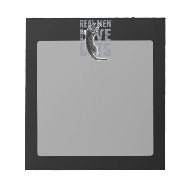 Bloc De Notas Los hombres de verdad adoran los gatos al estilo n (Frente)