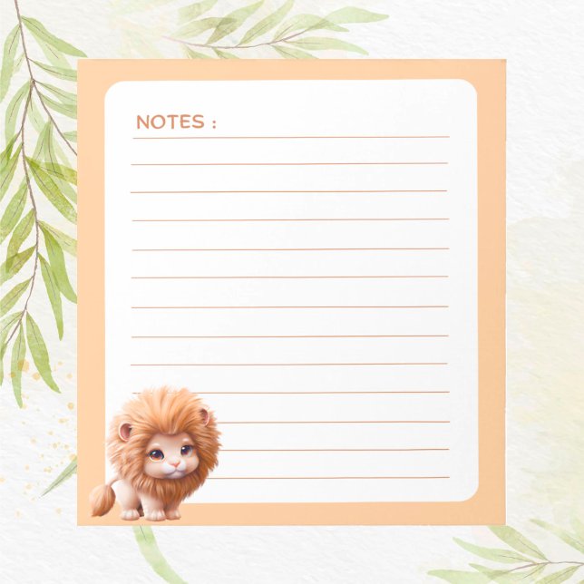 Bloc De Notas Los niños cutan a los animales leones (Subido por el creador)