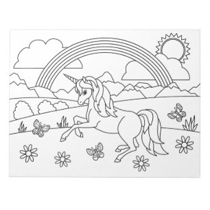 Bloc De Notas Los niños pintan el arcoiris de unicornio