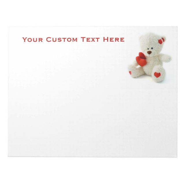 Bloc De Notas Love Teddy Valentine personalizado notepad (Frente)