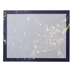Bloc De Notas Luces De La Ciudad De Estados Unidos De Noche.