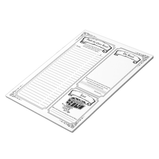 Bloc De Notas Luchar contra la bestia dorada (Lado Derecho)