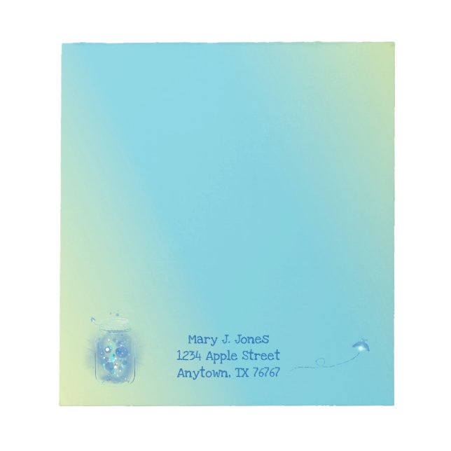 Bloc De Notas Luciérnagas en fondo de degradado personalizado de (Frente)