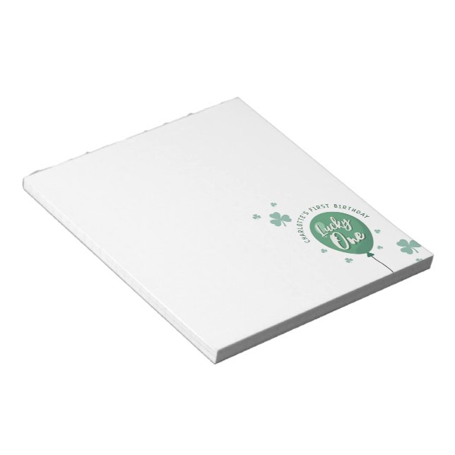 Bloc De Notas Lucky One cumpleaños St Patricks Day Trébol (Lado Derecho)