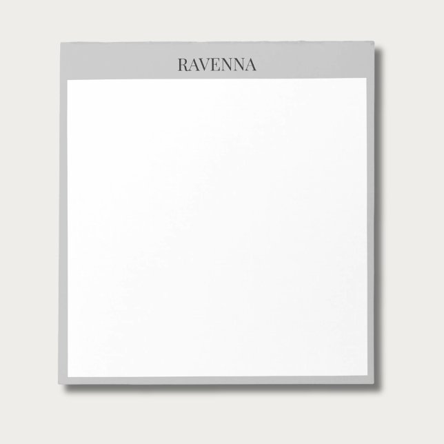 Bloc De Notas Lujo Greige Serif Personalizado con Nombre Persona (Subido por el creador)