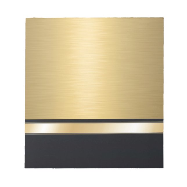 Bloc De Notas Lujoso y elegante negro dorado personalizado (Frente)