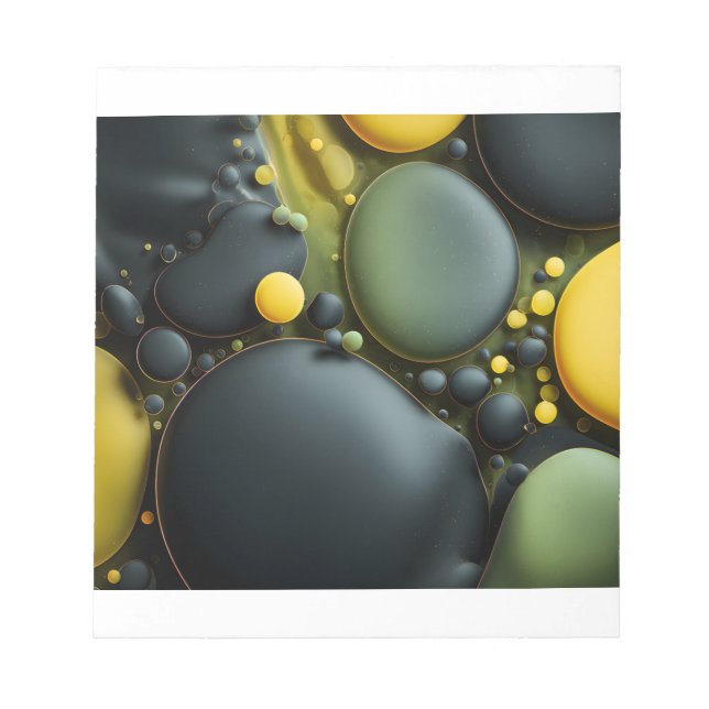Bloc De Notas Luminous Fluid Dynamics: Yellow and Green Abstract (Frente)