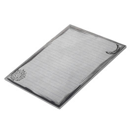 Bloc De Notas Luna de sol ruso vintage sobre lino gris