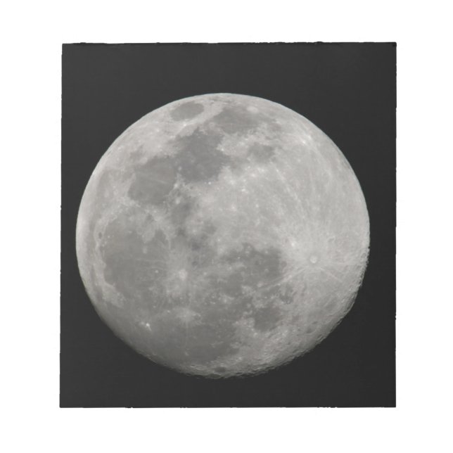 Bloc De Notas Luna llena en blanco y negro. Crédito: Arthur (Frente)
