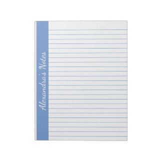 Bloc De Notas Luz azul 8.5x11 Tamaño de letra Nombre vertical iz