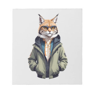 Bloc De Notas Lynx Con Hoodie Funny Carácter Animal De Guay