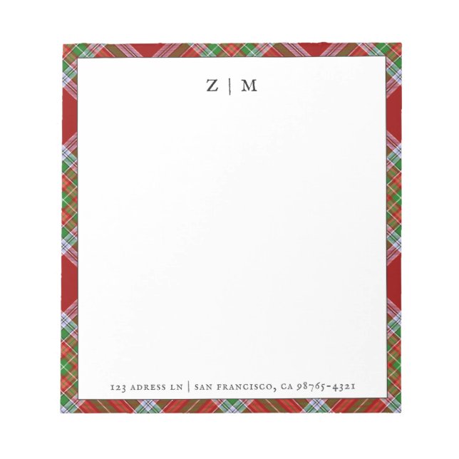 Bloc De Notas MacBain MacBean Clan Tartan Plaid Pattern (Frente)