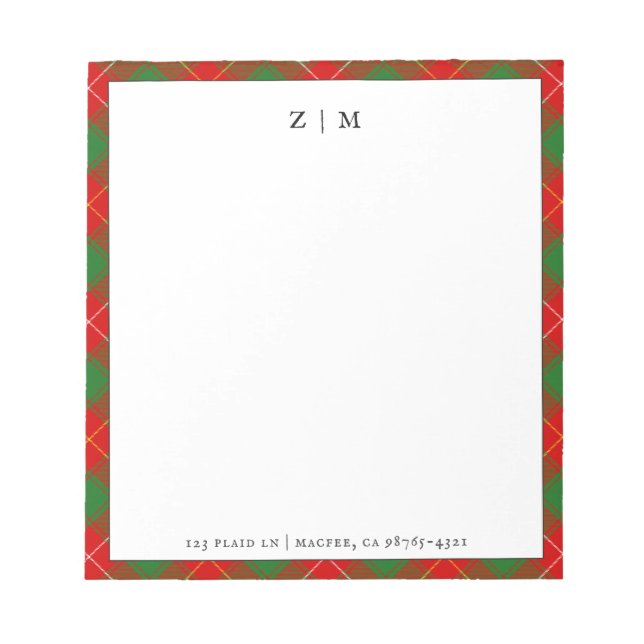 Bloc De Notas Macfee MacPhie Clan Tartan Plaid Pattern (Frente)