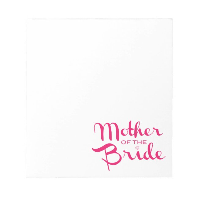 Bloc De Notas Madre de la novia guión retro rosado caliente sobr (Frente)