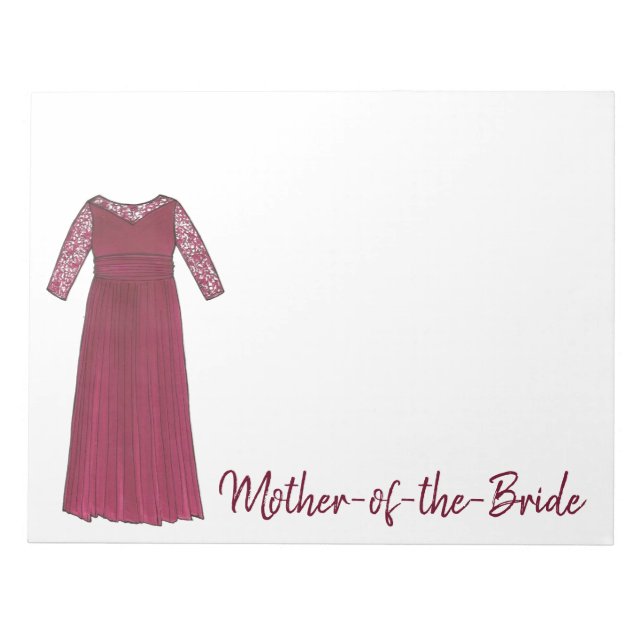 Bloc De Notas Madre del Noviembre del Partido Bridal Boda Novia (Frente)