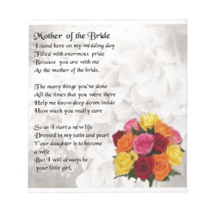 Bloc De Notas Madre del poema de la novia - Flores