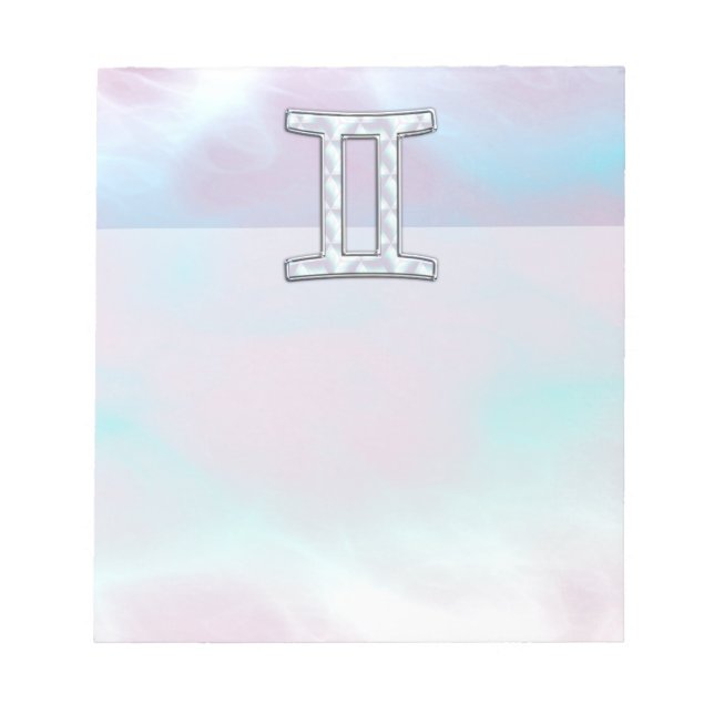 Bloc De Notas Madre del Rótulo Gemini Zodiac estilo Perla (Frente)