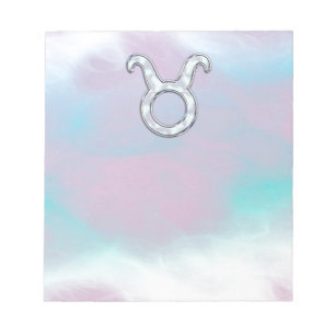 Bloc De Notas Madre del símbolo zodiaco de la Perla Taurus