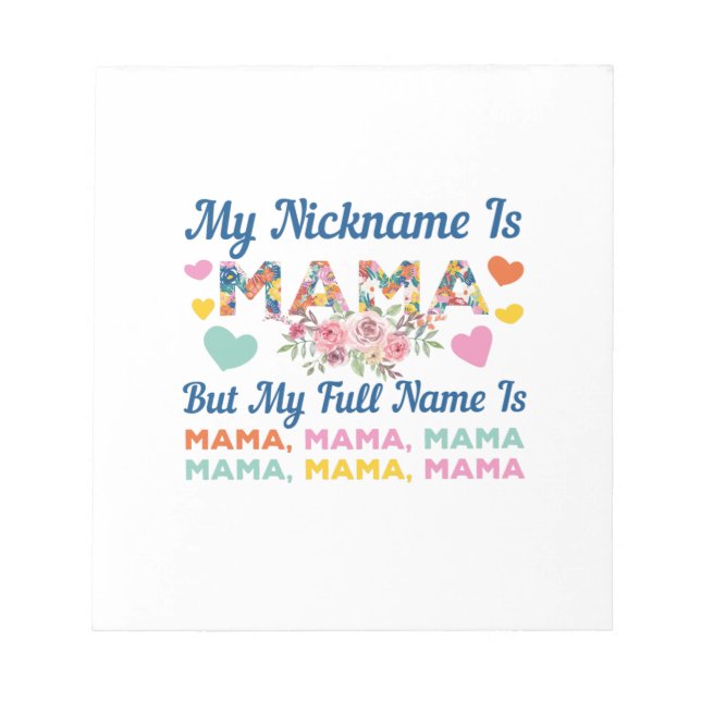 Bloc De Notas Madre, mi apodo es cumpleaños de mamá (Frente)