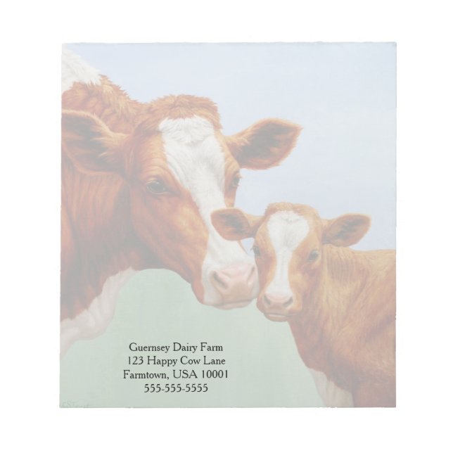 Bloc De Notas Madre vaca Guernsey y ternera dulce (Frente)
