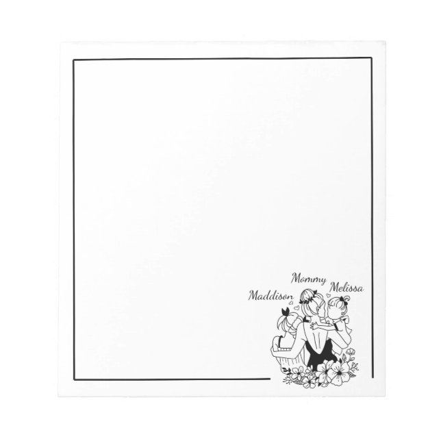 Bloc De Notas Madres E Hijas Llenan Arte Con Nombres (Frente)