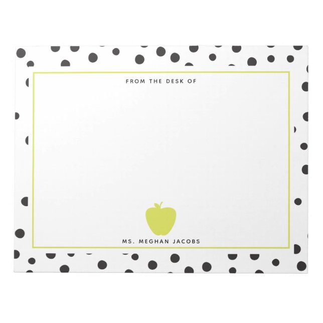 Bloc De Notas Maestra de Apple Polka Dot Neon (Frente)