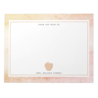 Bloc De Notas Maestra de Apple rosa color agua boho