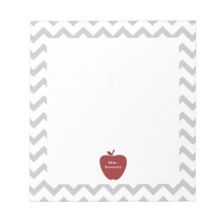 Bloc De Notas Maestra de Chevron gris de Apple Rojo