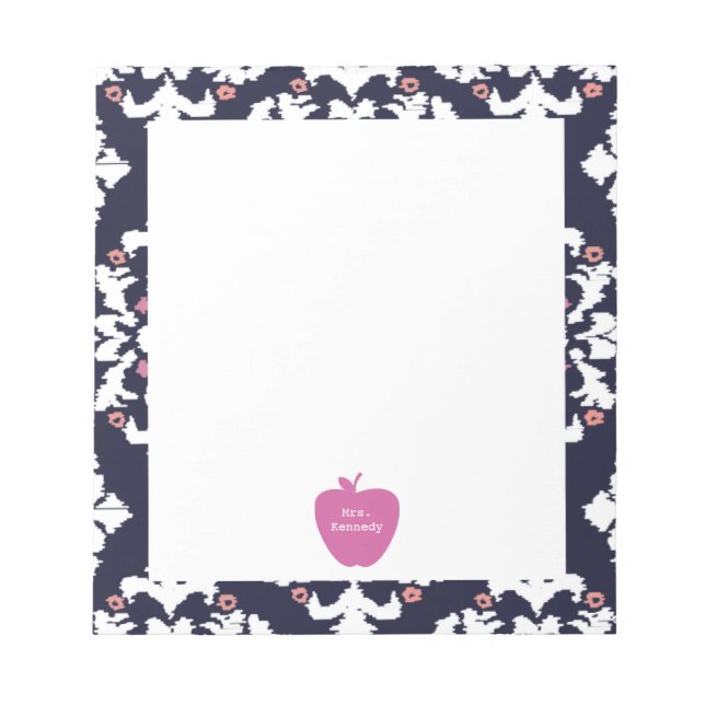 Bloc De Notas Maestra de Ikat de Apple Rosa (Frente)