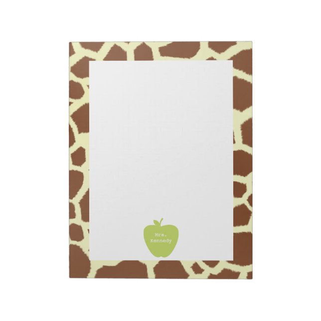 Bloc De Notas Maestra de jirafa de Apple verde (Lado Izquierdo)
