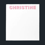 Bloc De Notas Maestra moderna y simple de tipografía rosa<br><div class="desc">Bloc de notas de los niños tipográficos rosados clásicos modernos</div>