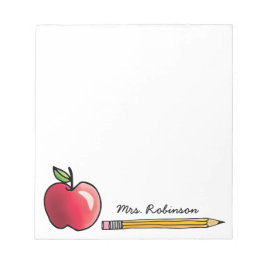 Bloc De Notas Maestra personalizada Apple y Pencil 5,5 x 6