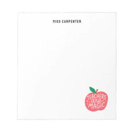 Bloc De Notas Maestra Personalizada Chic y Linda Manzana