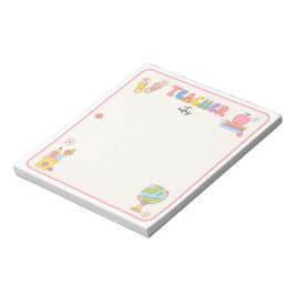 Bloc De Notas Maestra Retro Adorable