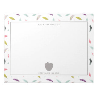 Bloc De Notas Maestro de Apple Boho Watercolor Feather