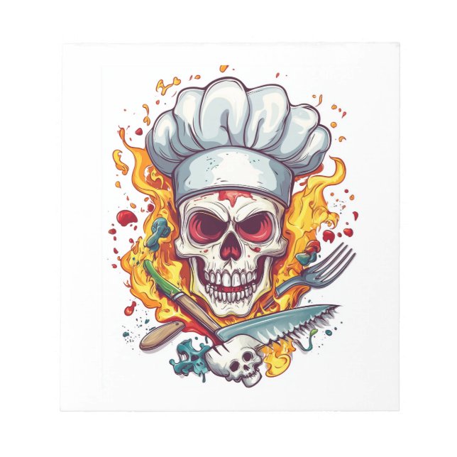 Bloc De Notas Maestro de Cocina Chef Calavera (Frente)