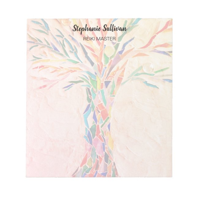Bloc De Notas Maestro de Reiki Arbol Arcoíris Personalizado  (Frente)
